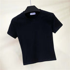 Summer Crop Top Women - Fitted High Waist Sports Tee