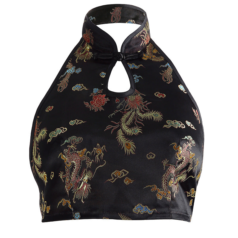 Chinese Style Neck-Hanging Tank Top - Sexy Design