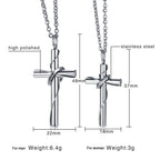 Stainless Steel Couple Cross Pendant Necklace