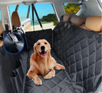 Waterproof Dog Car Seat Cover Hammock 600D Oxford Back Seat Protector with Mesh Window Storage Pocket and Seat Belts for Cars SUVs Trucks