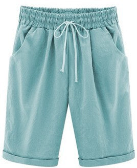 Plus Size Women's Cotton Summer Shorts with Pockets