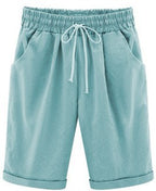 Plus Size Women's Cotton Summer Shorts with Pockets