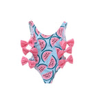 Baby Girl Watermelon Print Bow One-Piece Swimsuit