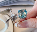 Hummingbird Green Crystal Cocktail Ring