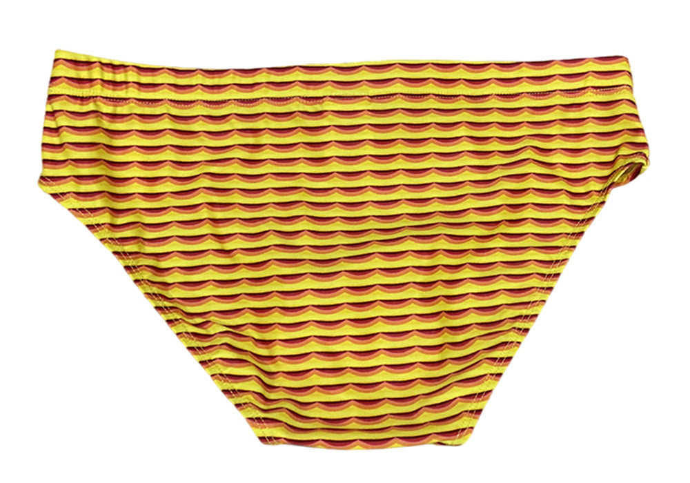 Men's Striped Wave Swim Briefs