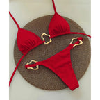 White Gold Ring Triangle Bikini Set