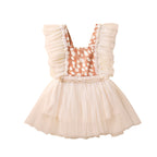 Leopard Print Mesh Spaghetti Strap Dress for Girls