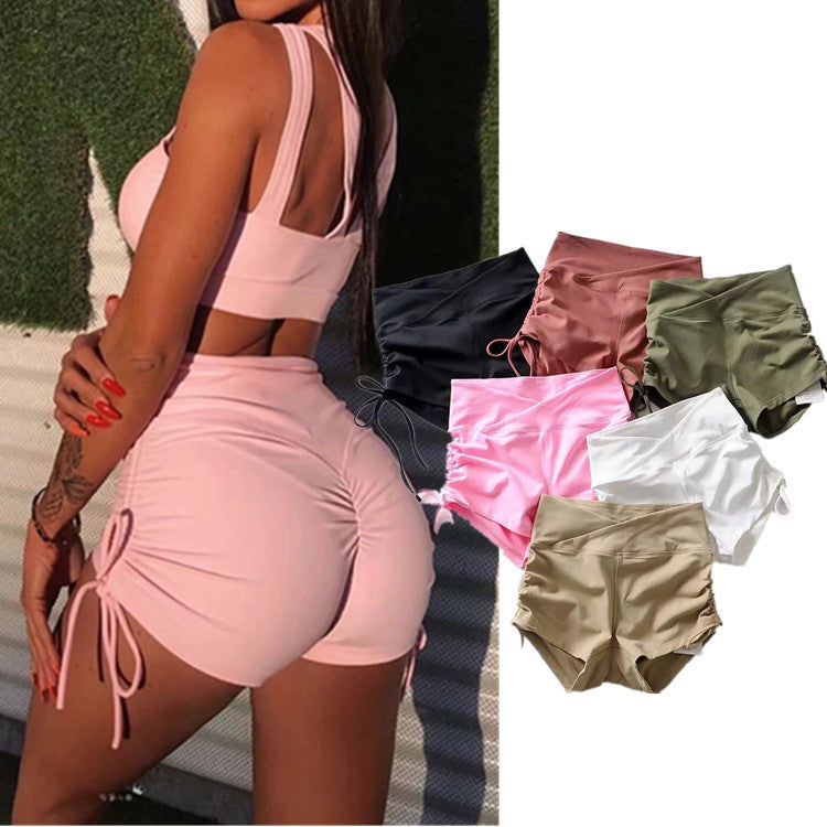 2023 Women's High-Waisted Yoga Shorts with Drawstring