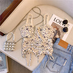 Spring Floral Ruffled Crop Top for Women
