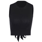 23188P Knit Hollow Short Tank Top - Women's Fashion