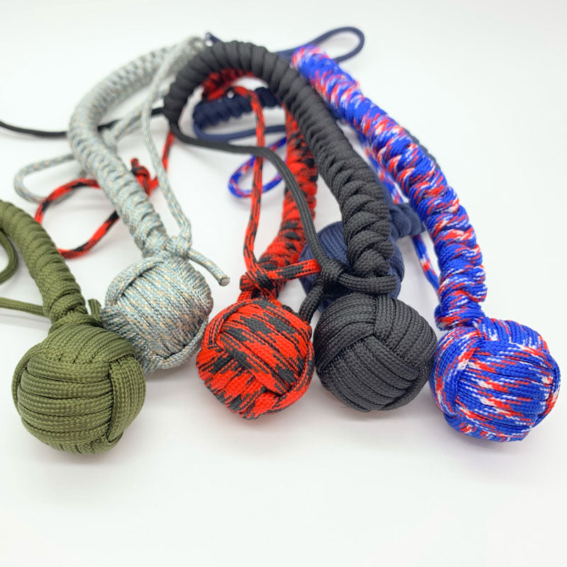Outdoor EDC Self Defense Keychain with Monkey Fist Rope | Accessory