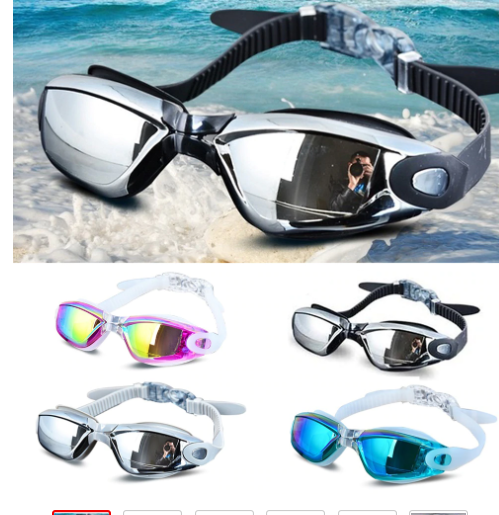 Unisex Anti-Fog Mirrored Swim Goggles with Earplugs