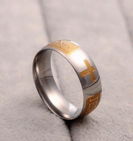 Jesus Cross Dome Band Ring