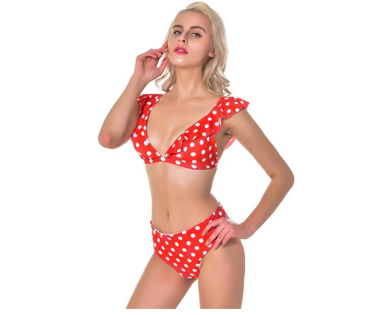 Polka Dot Ruffle Bikini Set