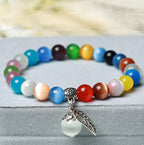Handmade Cat's Eye Stone Beaded Bracelet