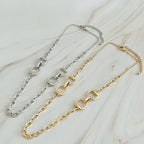 Double Equestrian Horsebit Chain Necklace