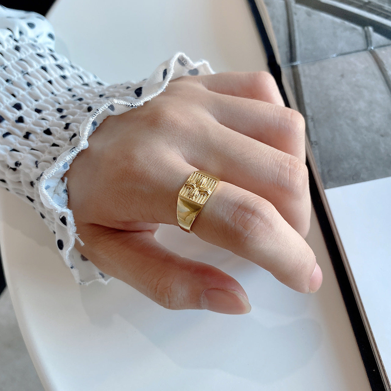 Cross Flower Ring for Women's Fashion