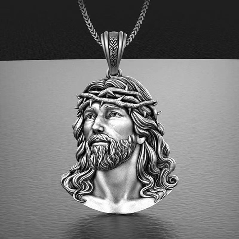 Jesus Face Pendant Necklace