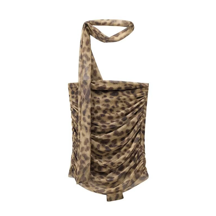 Leopard Print Straight Midi Skirt