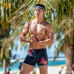 Men's Quick-Dry Geometric Boxer Swim Trunks