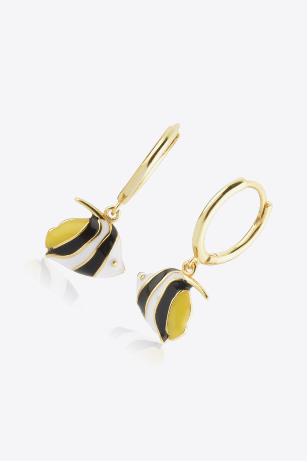 Fish Drop Huggie Earrings