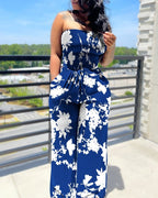 Sleeveless Printed Tube Top Jumpsuit for Women