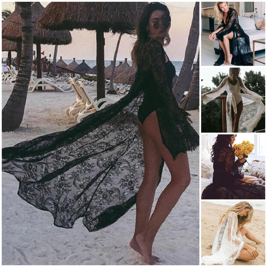 Long Lace Beach Cover-Up