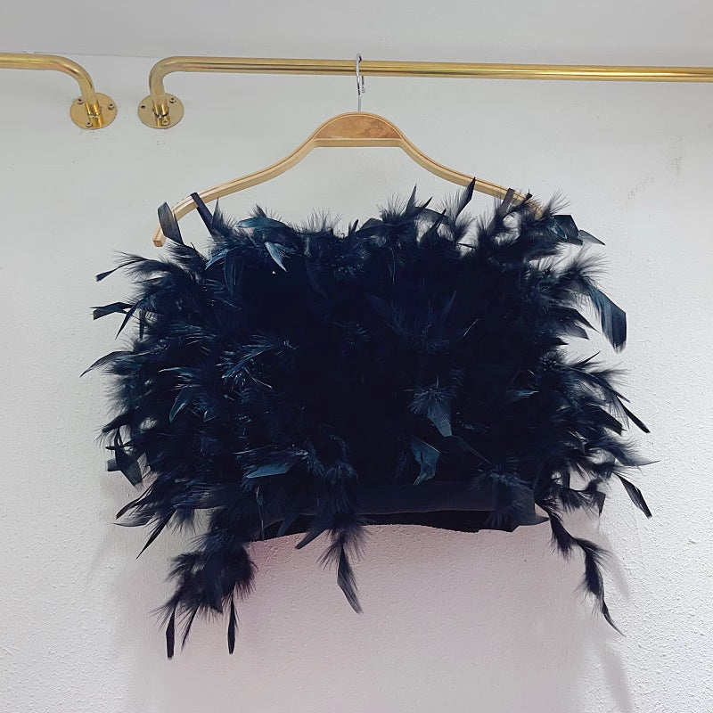 Feather Crop Top for Women - Stylish Layering Piece