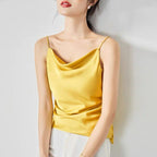 New Women's Silk Satin Tank Top in Avocado Green