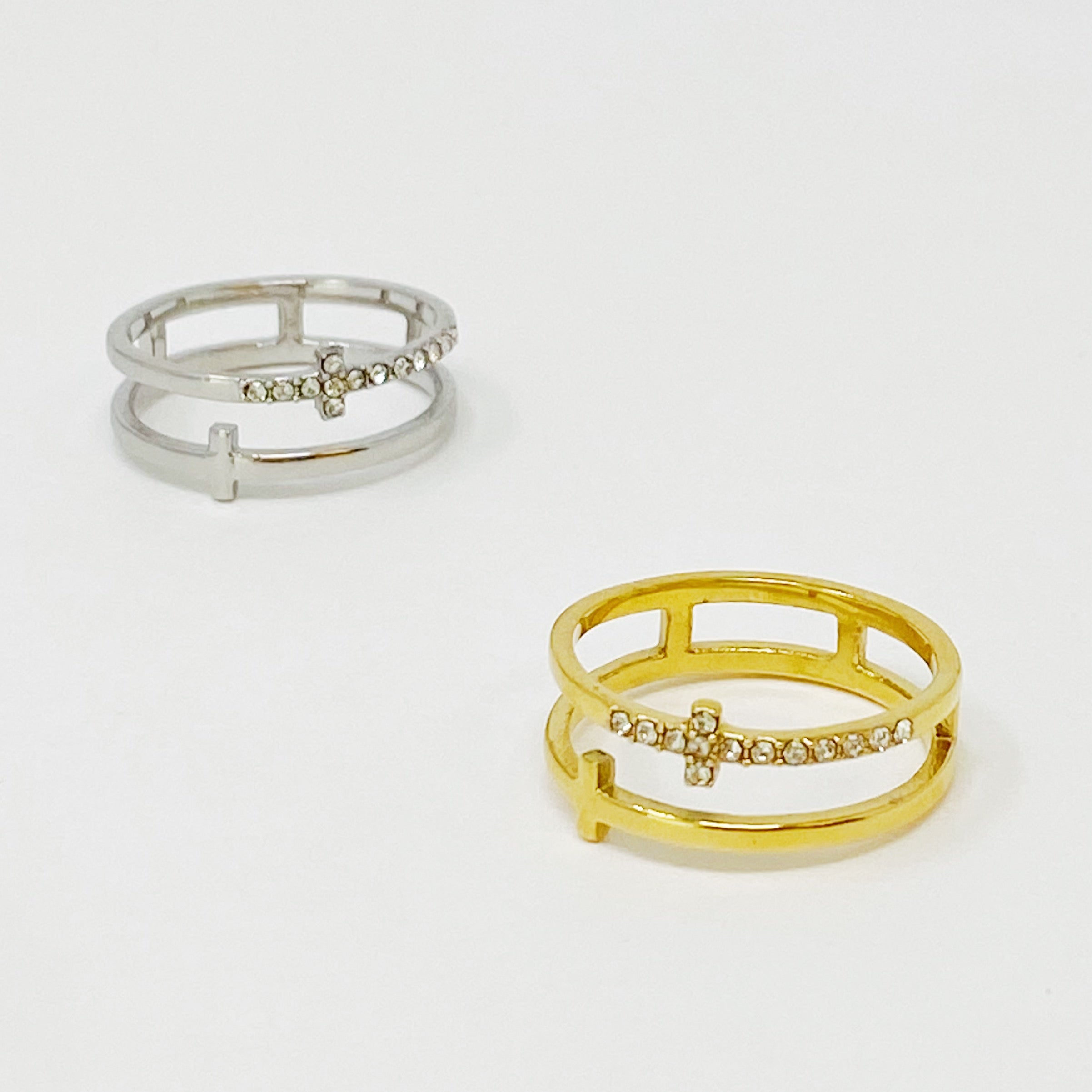 Double Cross Ring - Gold
