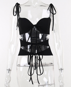 Women's Bow Tie Hollow Camisole Casual Sexy Top