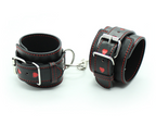 Heart Studded Leather Collar and Chain Leash Set with Adjustable Wrist Cuffs, Adult Roleplay Restraint Kit for Couples