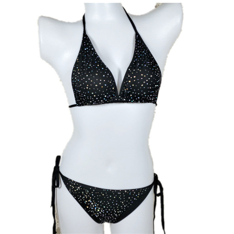 Women's Rhinestone Triangle String Bikini Set