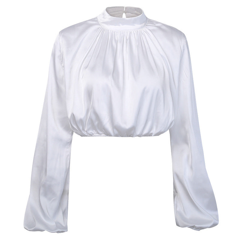 New Autumn Winter Loose Turtleneck Crop Top