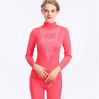 2022 Women's Thermal Striped Turtleneck Underwear Set