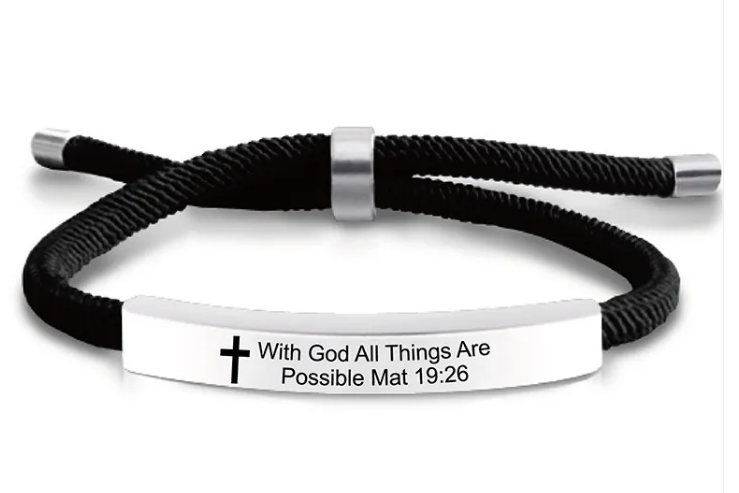 Scripture Cross Cord Bracelet (Psalm 46:5) | Christian Jewelry