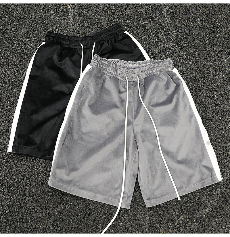 Side Stripe Split Drawstring Shorts for Women