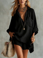 Women's Cotton-Linen Beach Shirt and Shorts Set