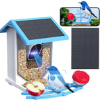 Smart Bird Feeder with Camera Solar Powered WiFi 4MP AI Bird Species Identification Motion Detection Night Vision for Outdoor Bird Watching
