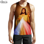 3D Pattern Christian Jesus Tank Top for Men