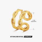 Double Layer Stainless Steel Cross Ring - Fashionable Style