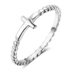 Elegant Silver Cross Ring for Socialites