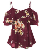 Summer Floral Ruffle Camisole Top for Women