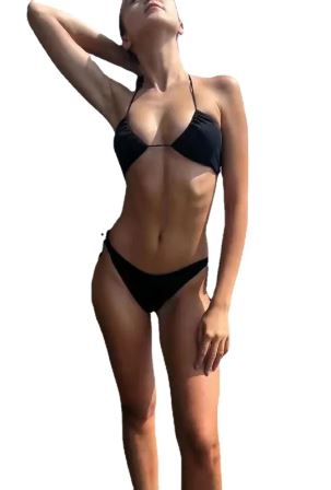 Ribbed Triangle Tie-Side Bikini Set