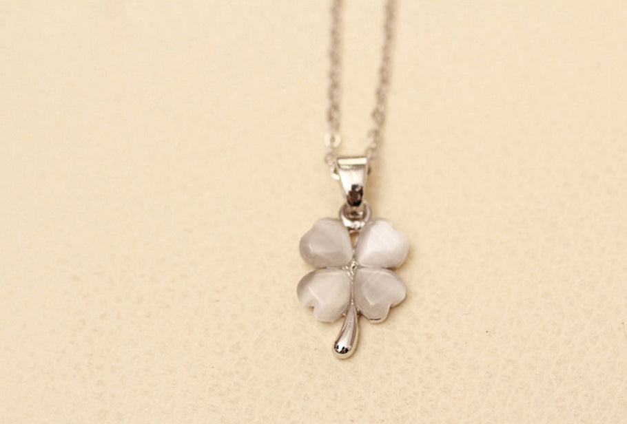 Opal Four Leaf Clover Necklace