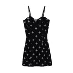 Summer Floral A-Line Bodycon Dress with Spaghetti Straps