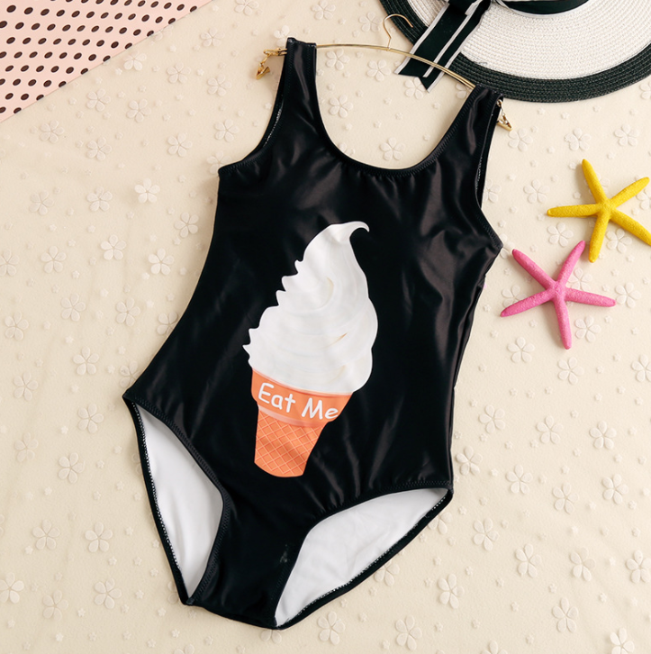 Women's Ice Cream Print One-Piece Swimsuit