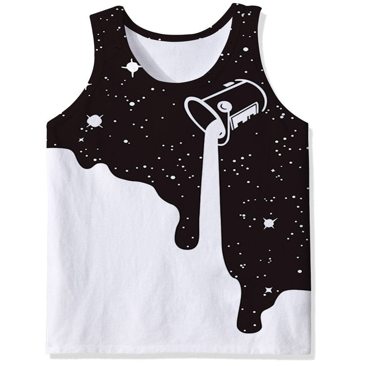 Men's Loose Casual 3D Digital Print Horse Tank Top
