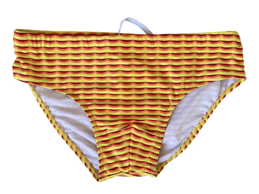 Men's Striped Wave Swim Briefs