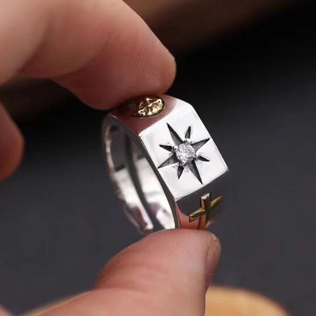 Adjustable Vintage Cross Virgin Mary Ring
